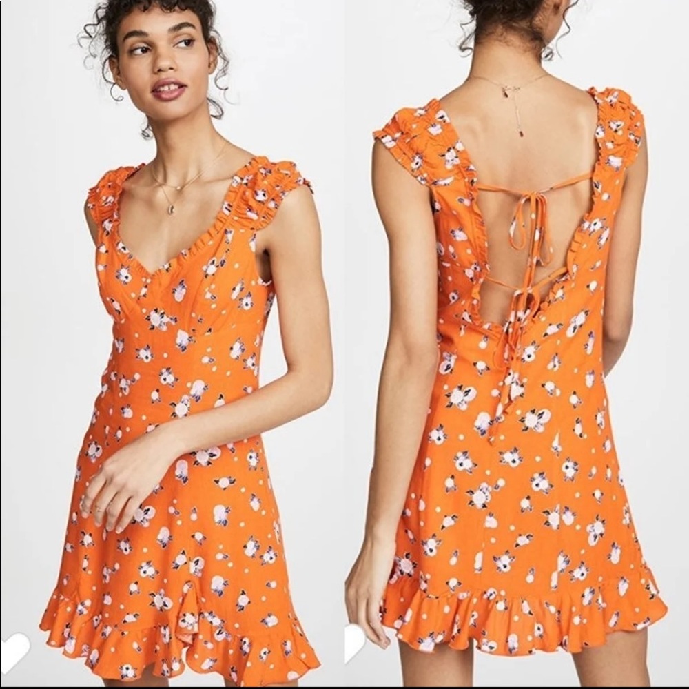Free People Orange Print Dress